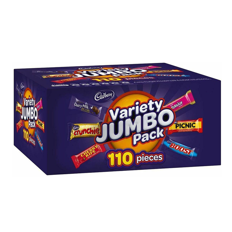 未标题-1 Cadbury Variety Jumbo Pack 110 Pieces 1.68kg Box - Image 1