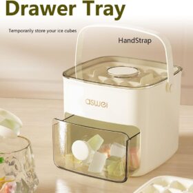 Ice Cube tray with lid and Bin ice tray, frozen ice cube mold with double-layer ice bucket cover kit