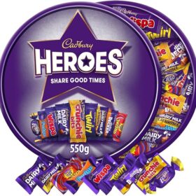 Cadbury Heroes Chocolate Tub 550G  Limited to 1 box